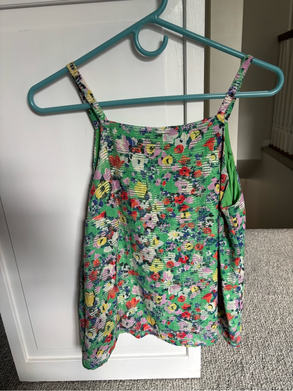 Maeve Green Floral Strappy Tank Top